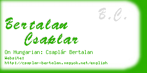 bertalan csaplar business card